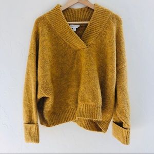 Topshop Chunky Knit Sweater in Mustard S